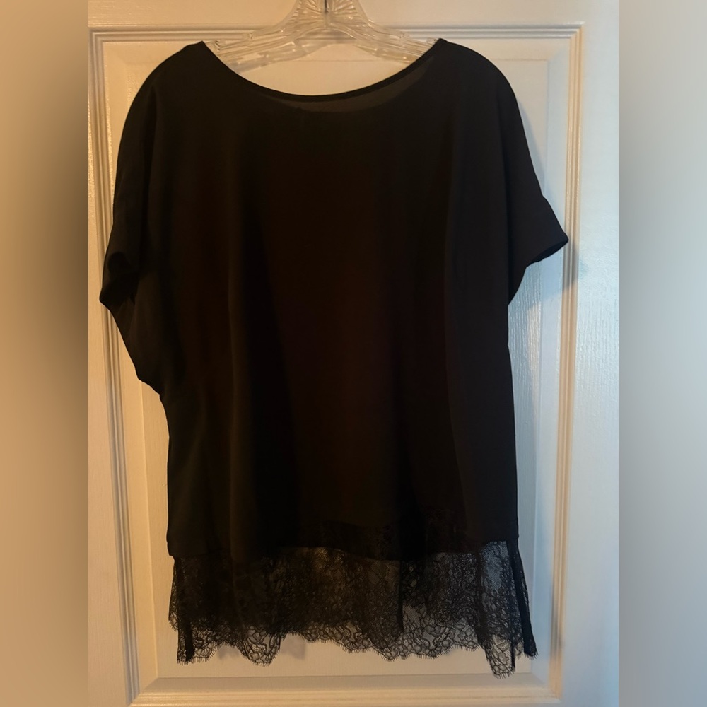 MICHAEL Michael Kors Black Lace Trim Blouse